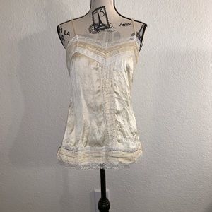White House/Black Market Cream 100% silk Slip Cami